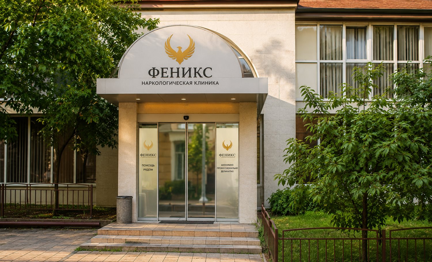 Вход в наркологическую клинику «Феникс» в Гусиноозёрске